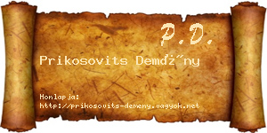 Prikosovits Demény névjegykártya